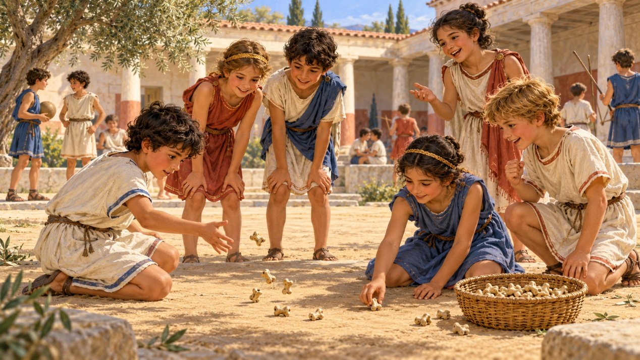 Παιδιά στην παλαίστρα με αστραγάλους