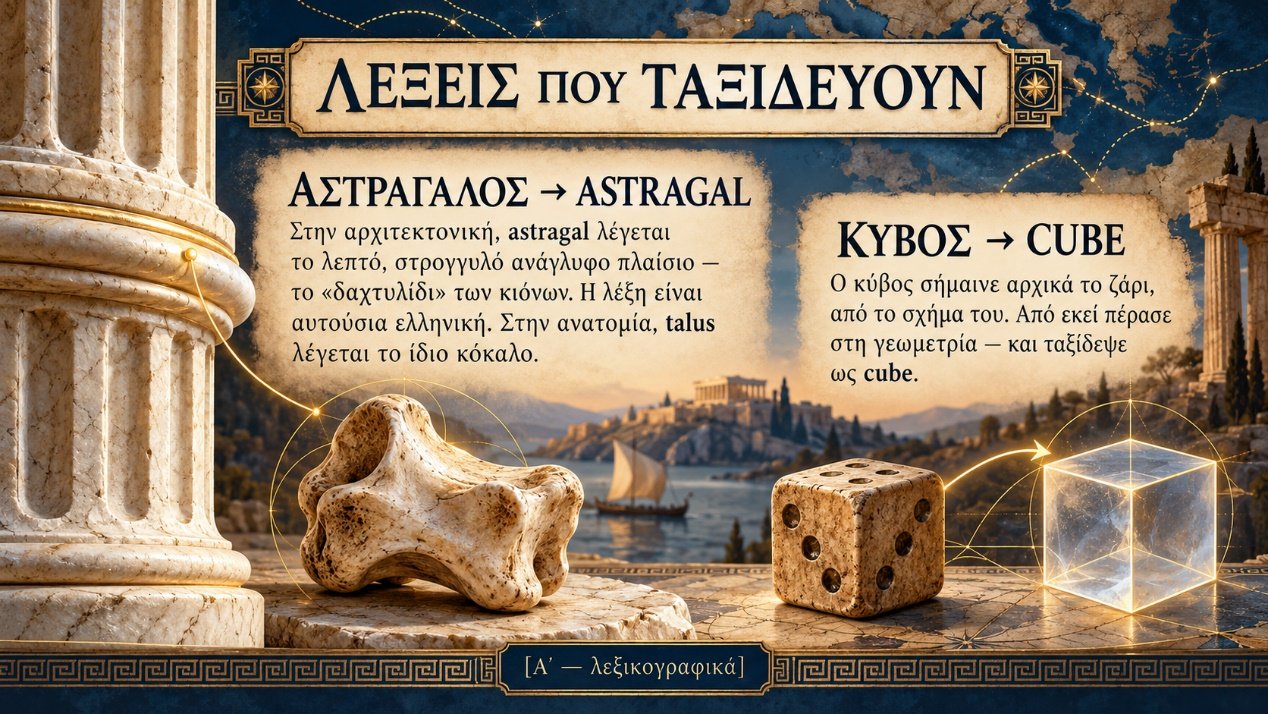 Αστράγαλος — astragal, κύβος — cube
