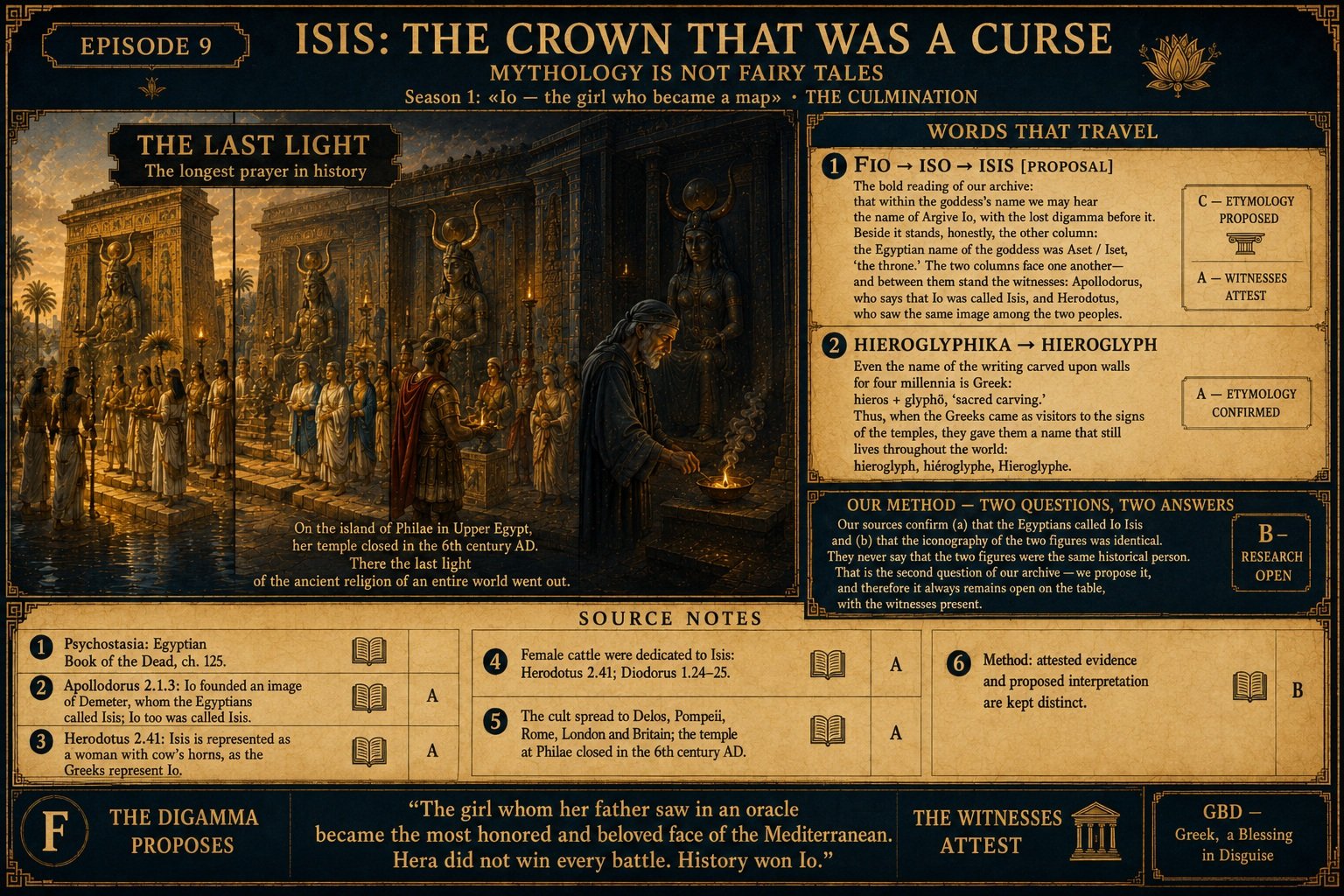 Episode special: the last light, Greek in Disguise, and notes.
